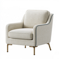Poltrona 82 x 85 x 90 cm in tessuto beige con gambe in metallo stile moderno