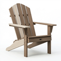 Sedia Adirondack da giardino 83 x 80 x 94 cm in plastica effetto legno marrone/beige - schienale inclinato