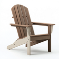 Sedia da giardino Adirondack 98 x 78 x 92 cm in materiale sintetico marrone/bianco