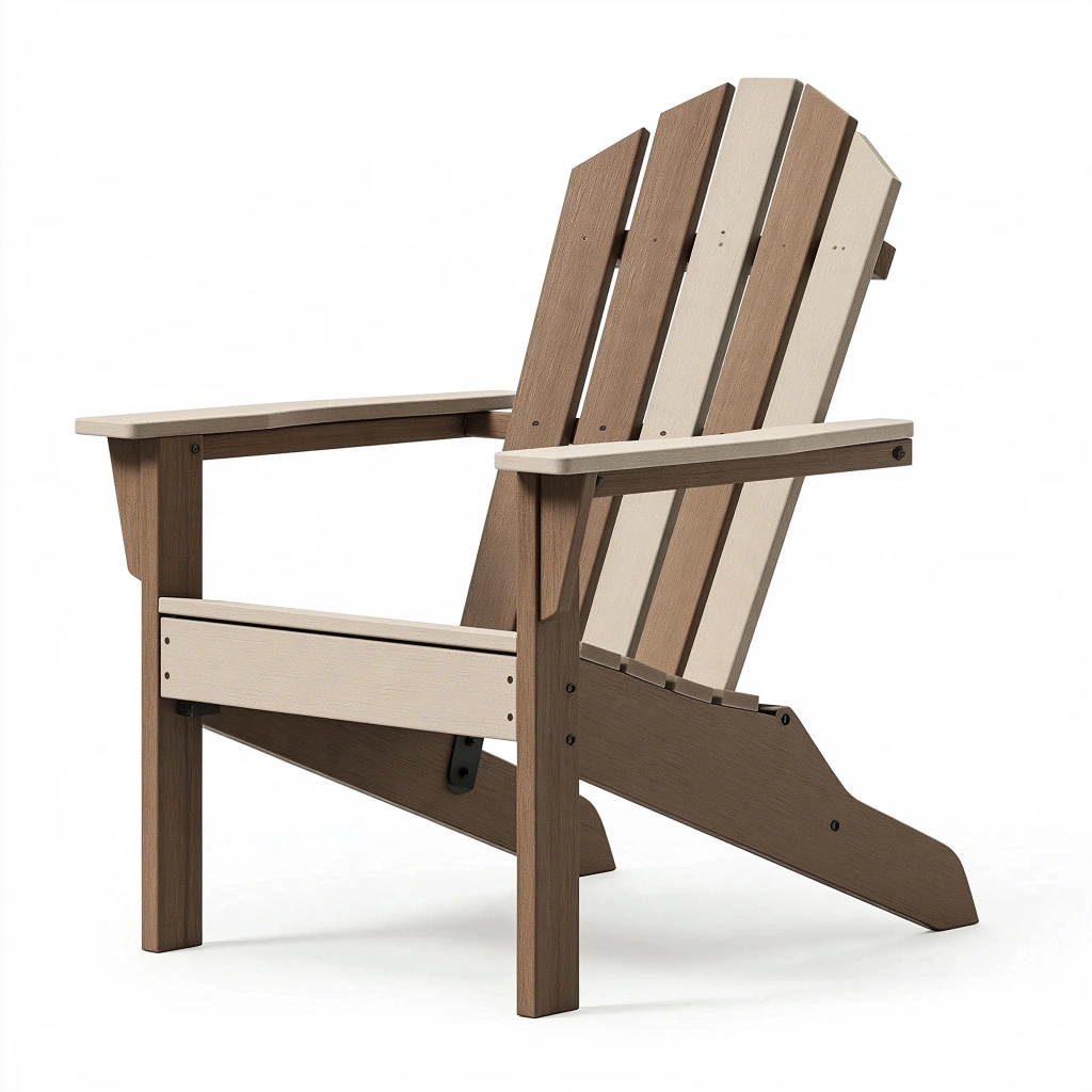 Sedia da giardino Adirondack 79 x 86 x 98 cm in materiale sintetico marrone e beige