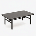 Tavolo da giardino 150 x 90 x 75 cm in metallo nero con piano a doghe