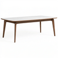 Tavolo da pranzo 160 x 90 x 75 cm in legno bianco e marrone stile moderno