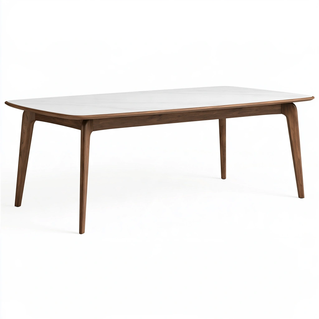 Tavolo da pranzo 160 x 90 x 75 cm in legno bianco e marrone stile moderno