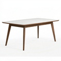 Tavolo da pranzo 160 x 80 cm in legno marrone con piano bianco stile moderno