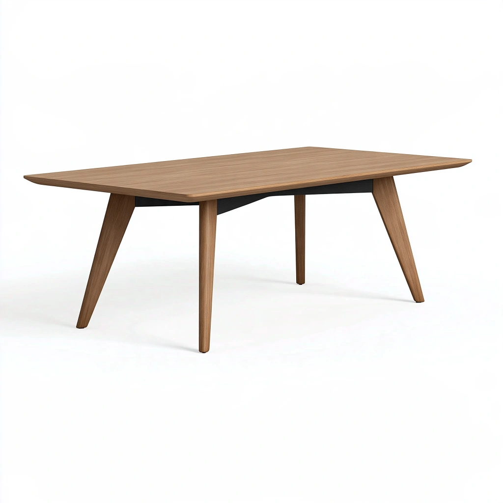 Tavolo da pranzo 180 x 90 x 75 cm in legno marrone con struttura nera stile moderno