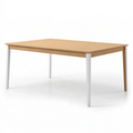 Tavolo da pranzo 160 x 80 x 75 cm effetto legno naturale e bianco stile moderno